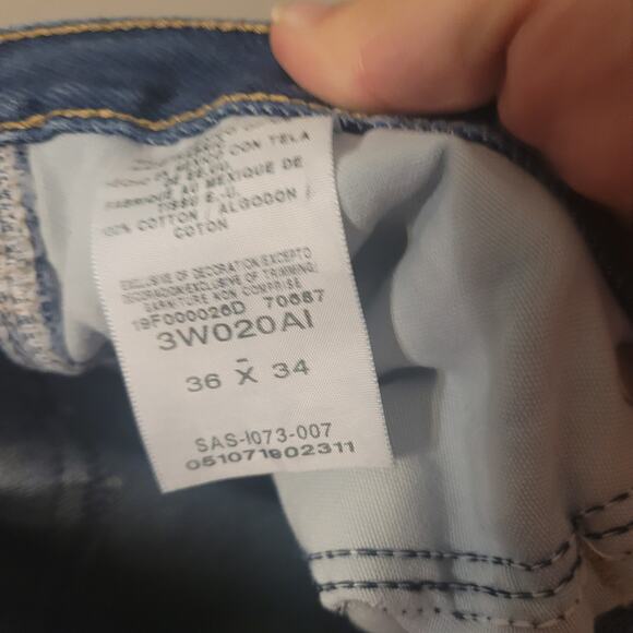 Wrangler Riggs Workwear Mens 36 Straight Leg Carpenter Jeans Dark Wash Utility - Picture 9 of 10